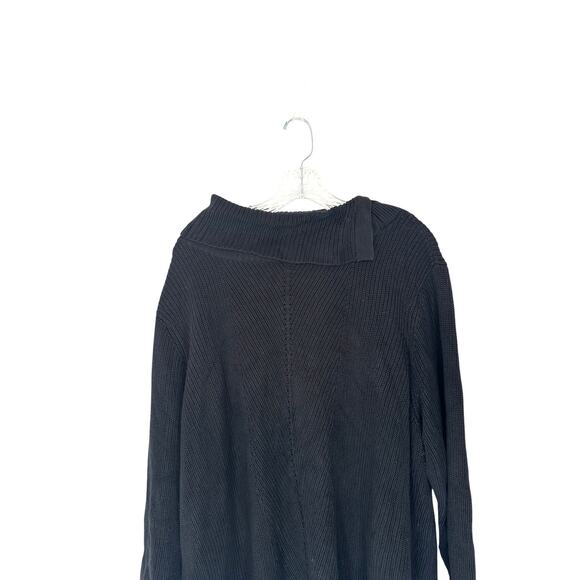 Talbots Woman Petites Plus Sweater Black Cable Knit Turtleneck Size 3X Petite - Picture 8 of 12